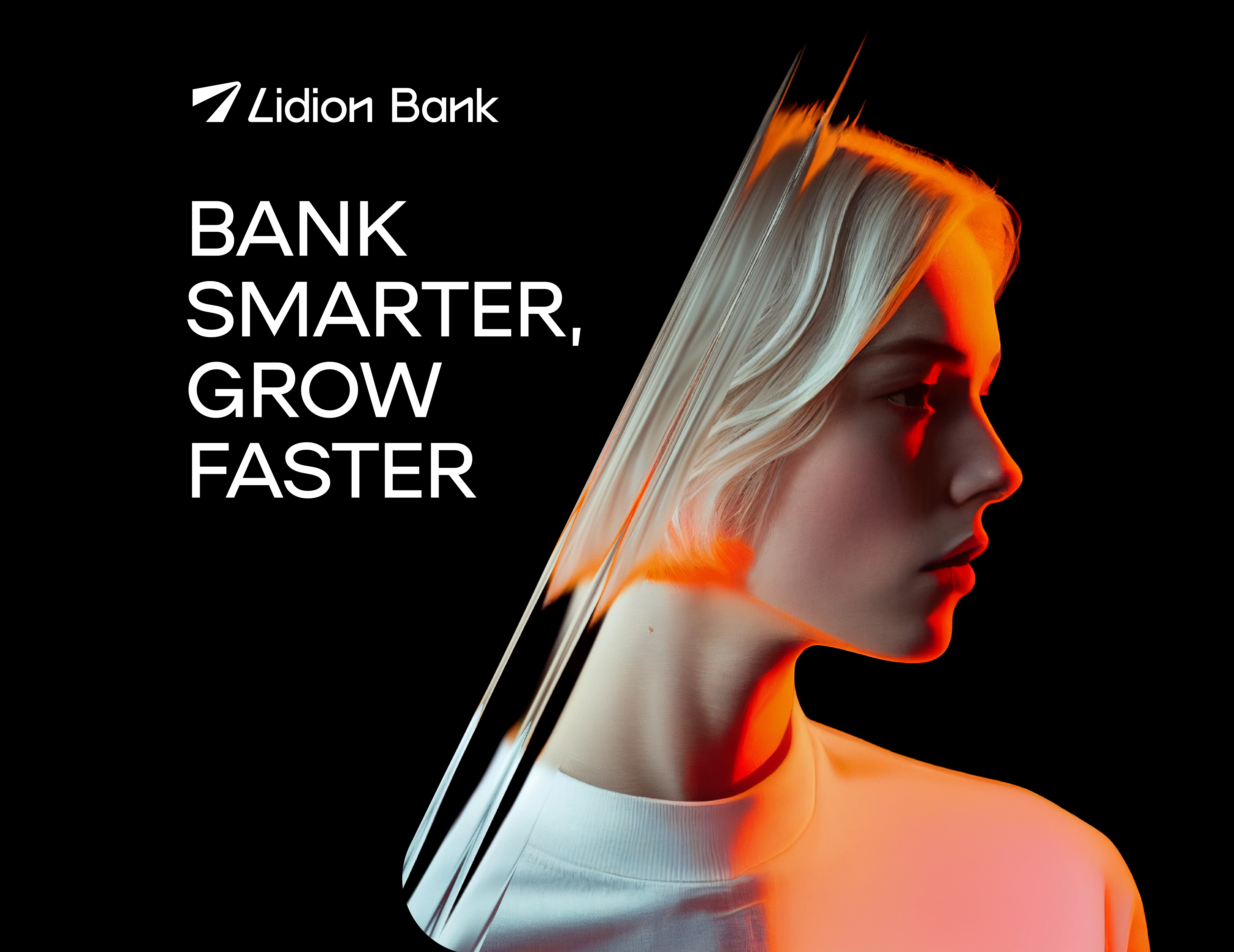 Lidion Bank, brand identity and website, hero image